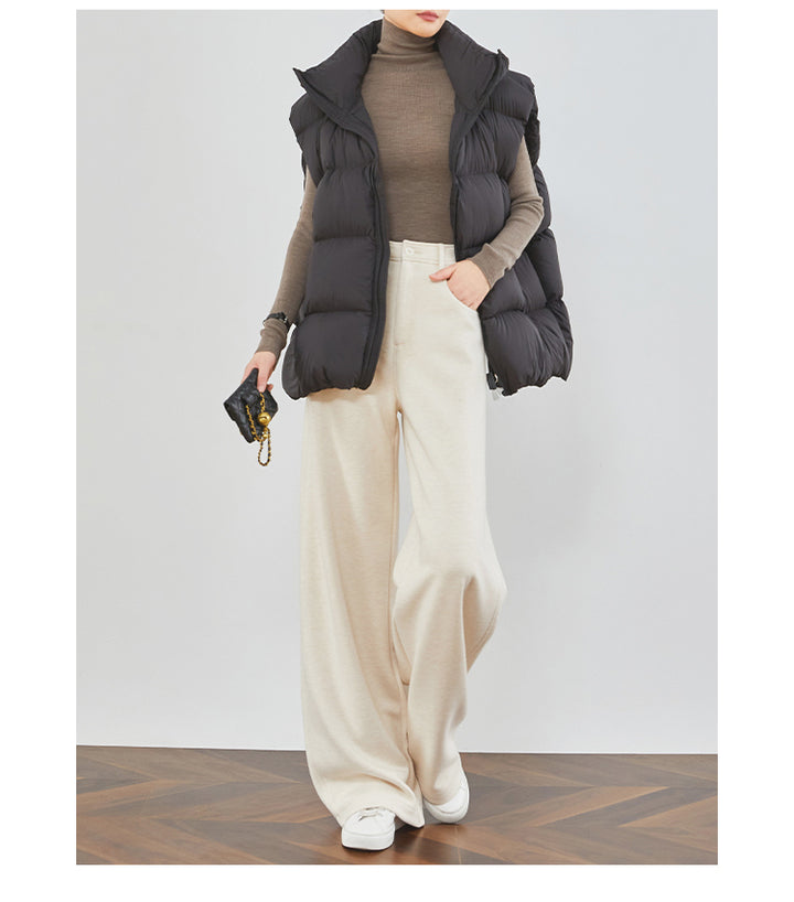 Cream Almond Wide-Leg Pants FAWP0034