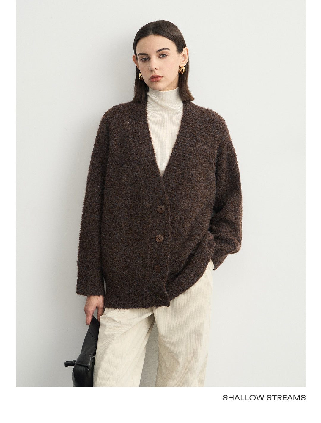 Wool Hoop V-Neck Knit Cardigan SSWC0063
