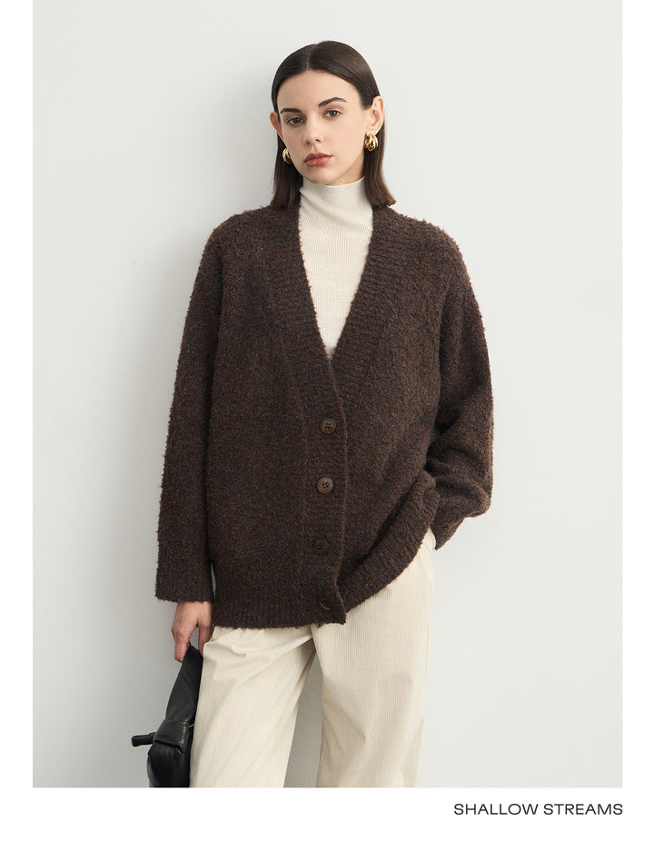 Wool Hoop V-Neck Knit Cardigan SSWC0063