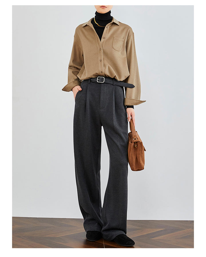 LuxeFit Wide-Leg Woolen Trousers FAWP0007