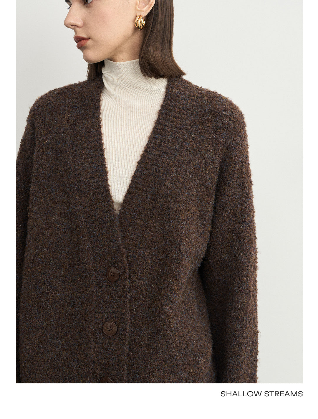 Wool Hoop V-Neck Knit Cardigan SSWC0063