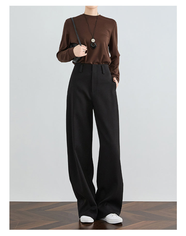 Timeless Black High-Waist Wide-Leg Pants FAHP0027