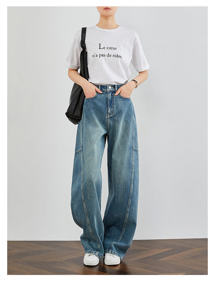 Vintage Washed Blue Denim Pants FADP0029