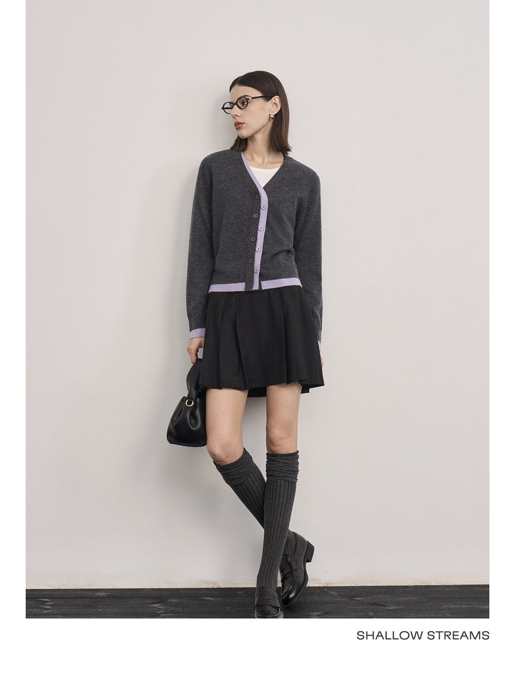 Fake Two-Piece Wool Knit Cardigan SSWC0060