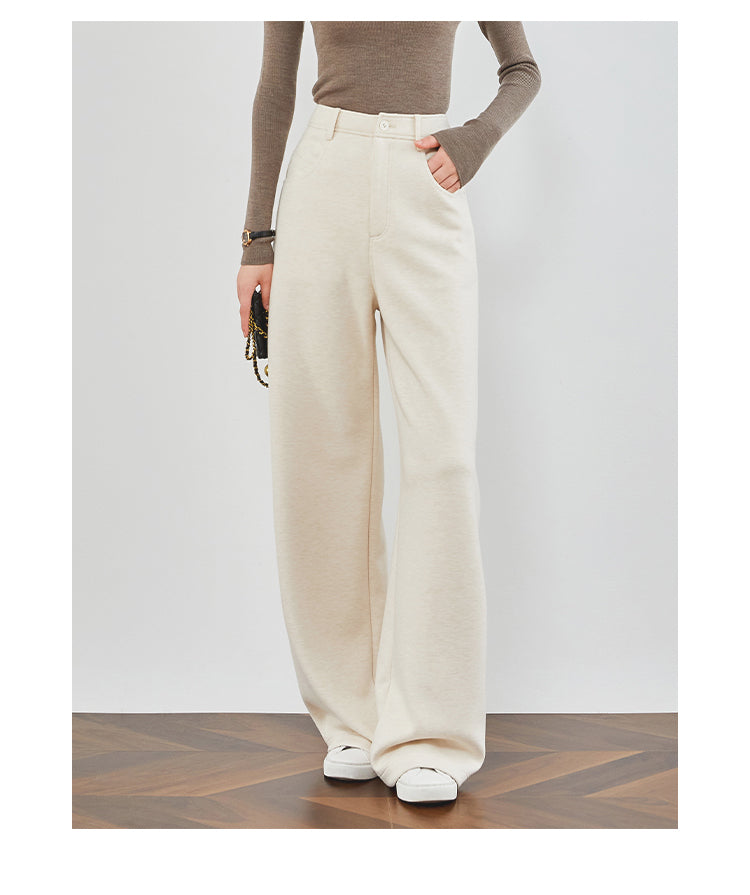Cream Almond Wide-Leg Pants FAWP0034