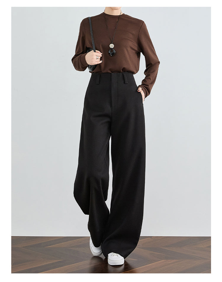 Timeless Black High-Waist Wide-Leg Pants FAHP0027
