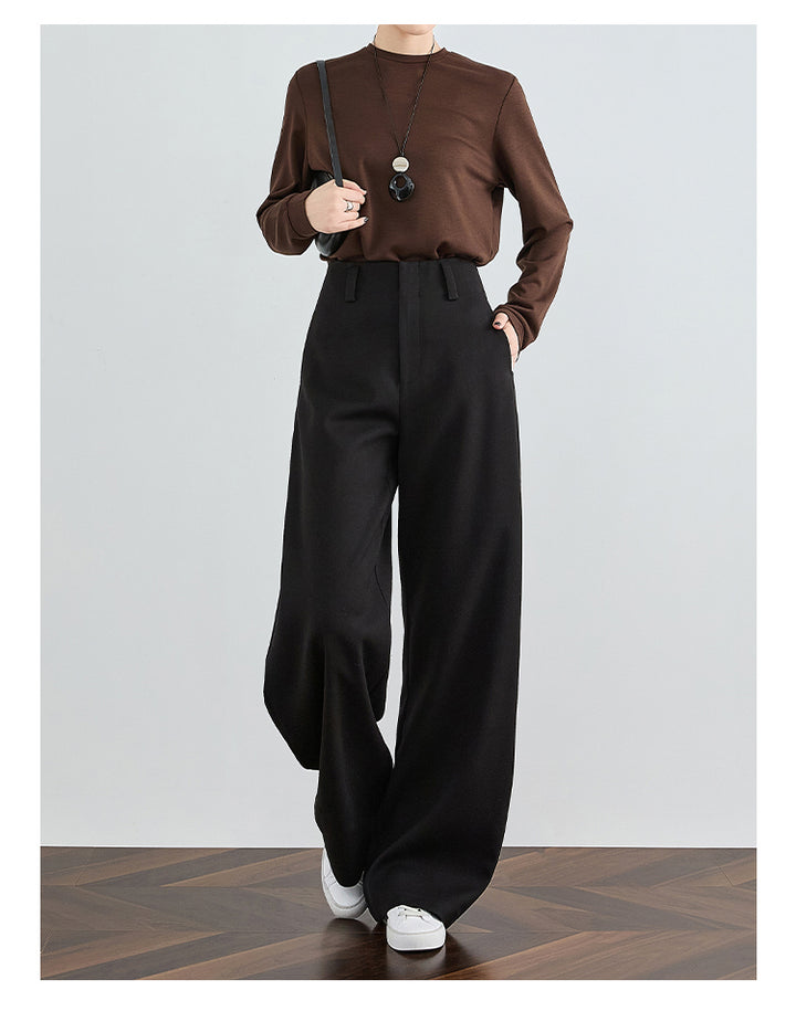 Timeless Black High-Waist Wide-Leg Pants FAHP0027