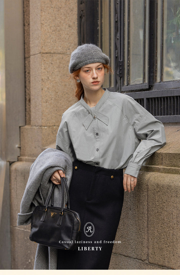 Elegant Bow-Tie Collar Shirt DACS0117