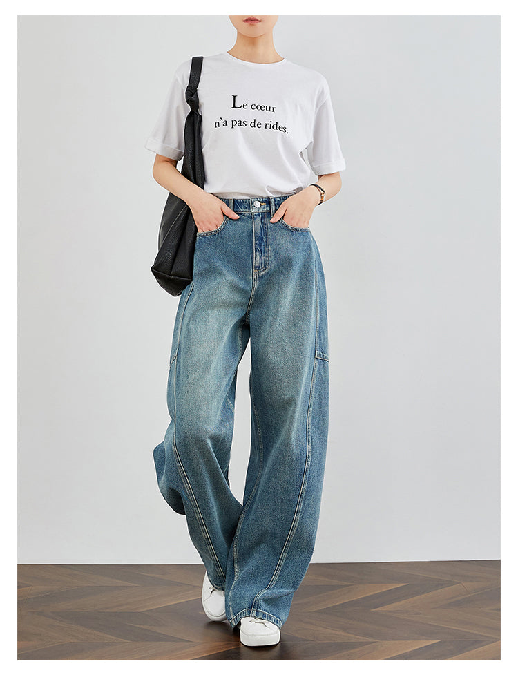 Vintage Washed Blue Denim Pants FADP0029