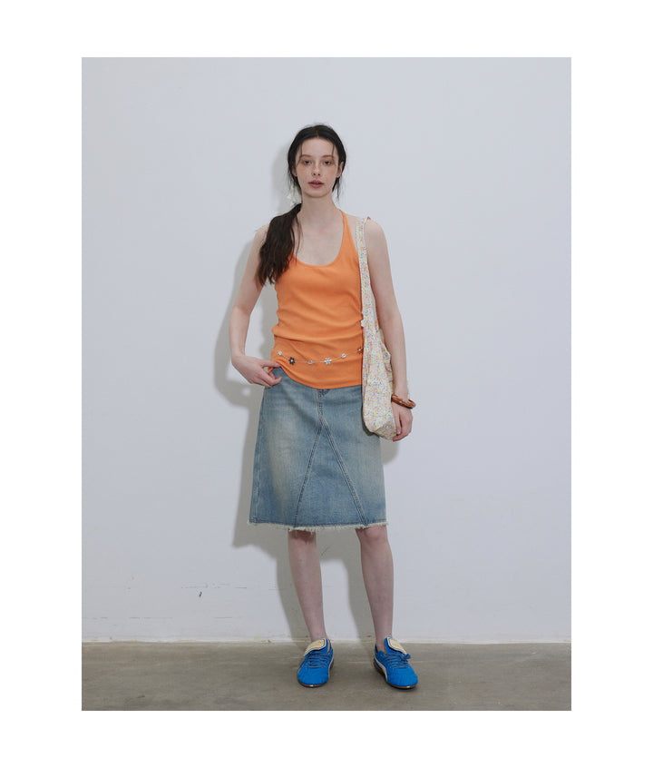 A-Line Washed Denim Skirt LCAS0214