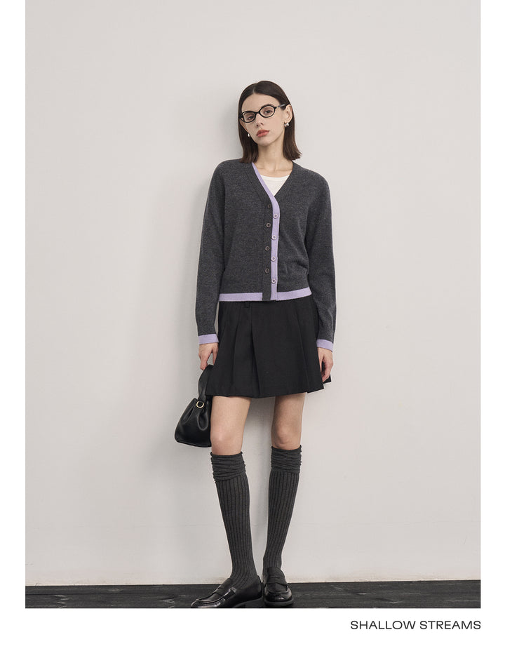 Fake Two-Piece Wool Knit Cardigan SSWC0060