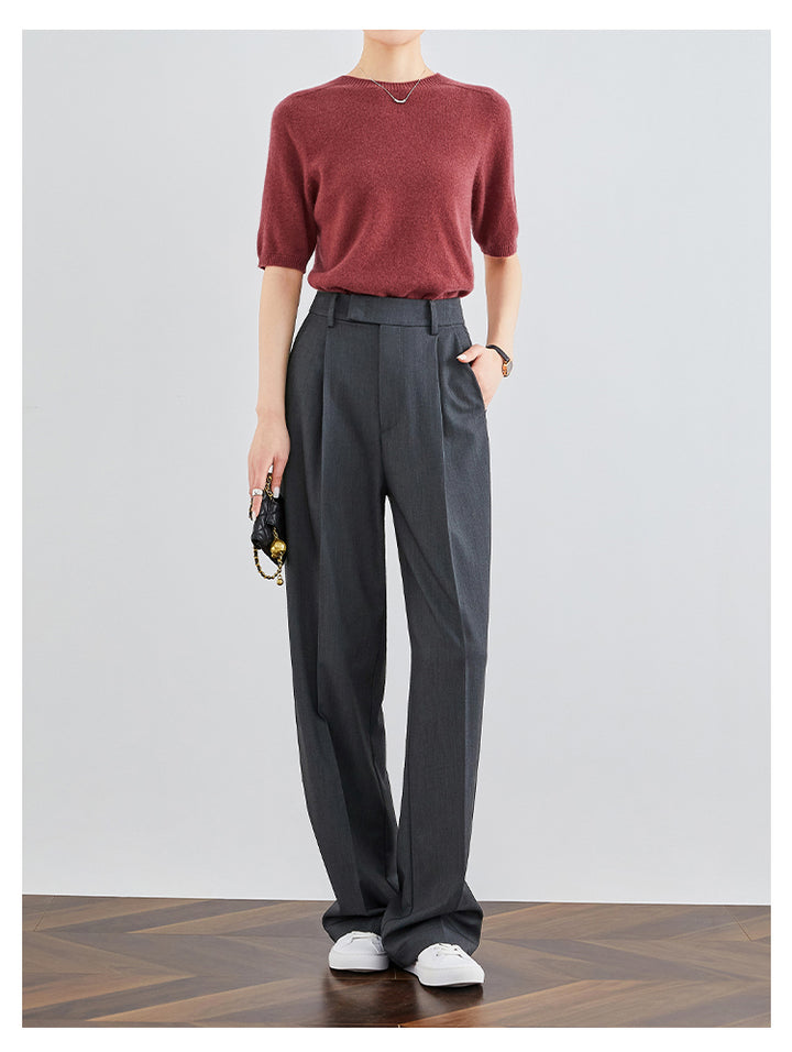 LuxeFit Wide-Leg Woolen Trousers FAWP0007