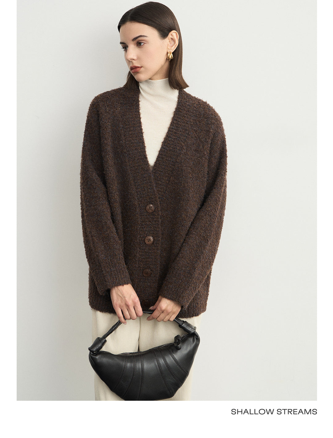 Wool Hoop V-Neck Knit Cardigan SSWC0063