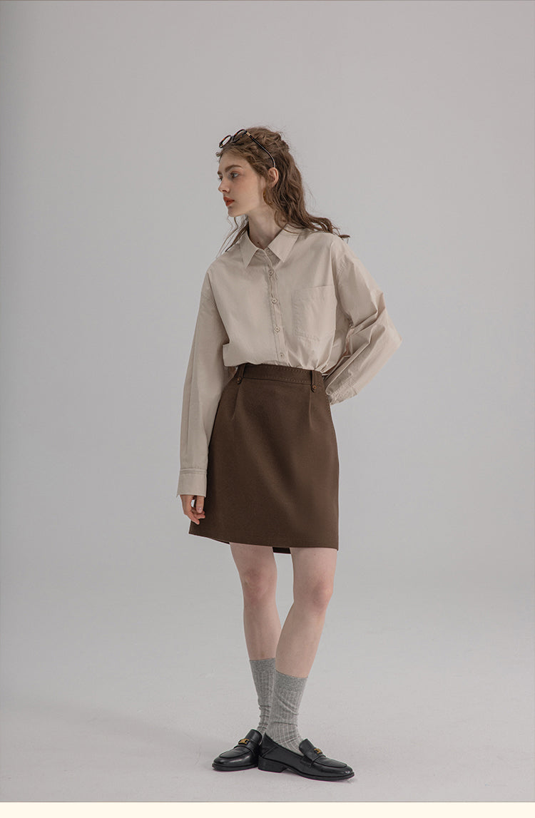 Vintage Cotton Oversized Button-Up Shirt DACS0108