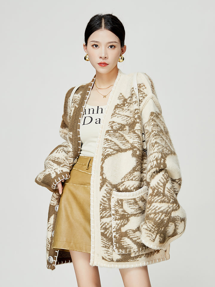 Vintage Woodland Oversized Cardigan LLOC0036