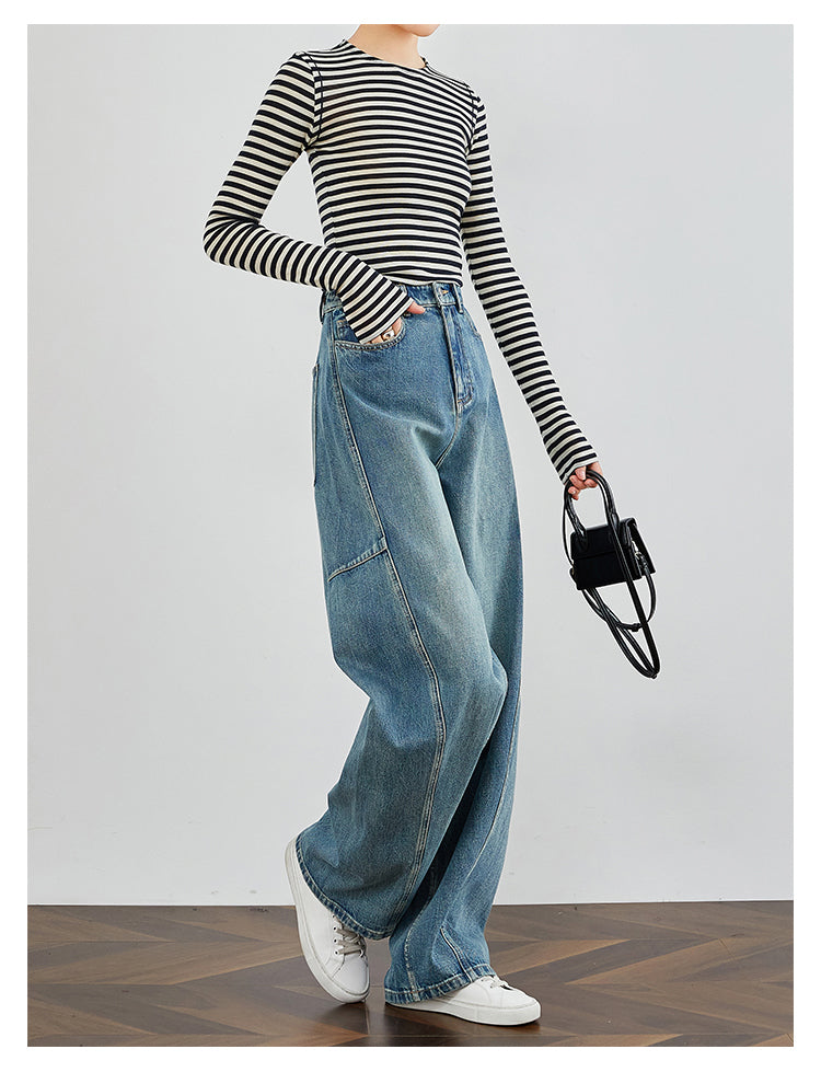 Vintage Washed Blue Denim Pants FADP0029