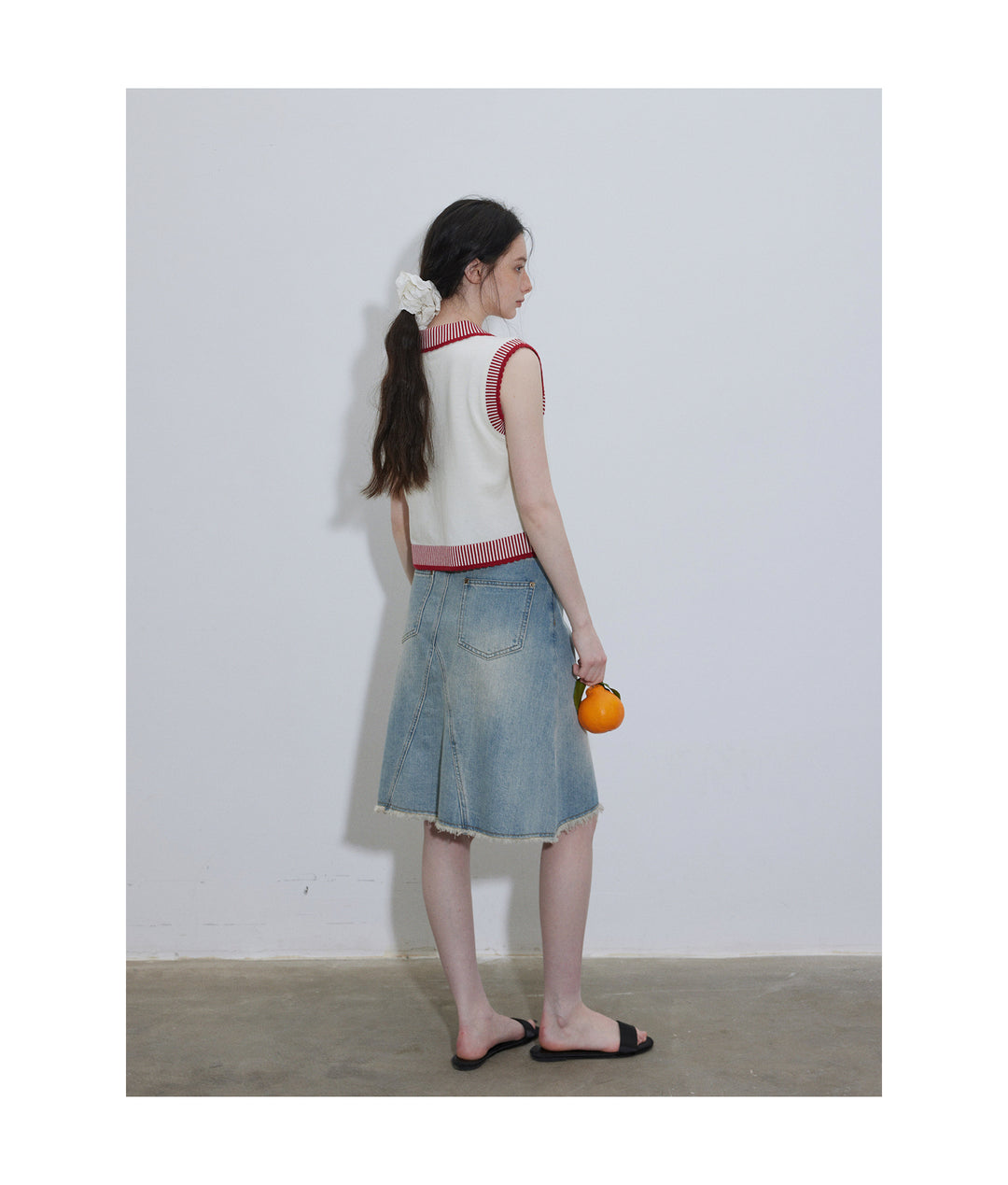 A-Line Washed Denim Skirt LCAS0214