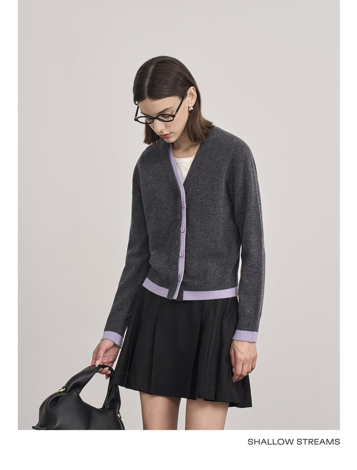 Fake Two-Piece Wool Knit Cardigan SSWC0060