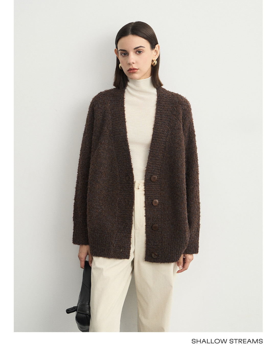 Wool Hoop V-Neck Knit Cardigan SSWC0063