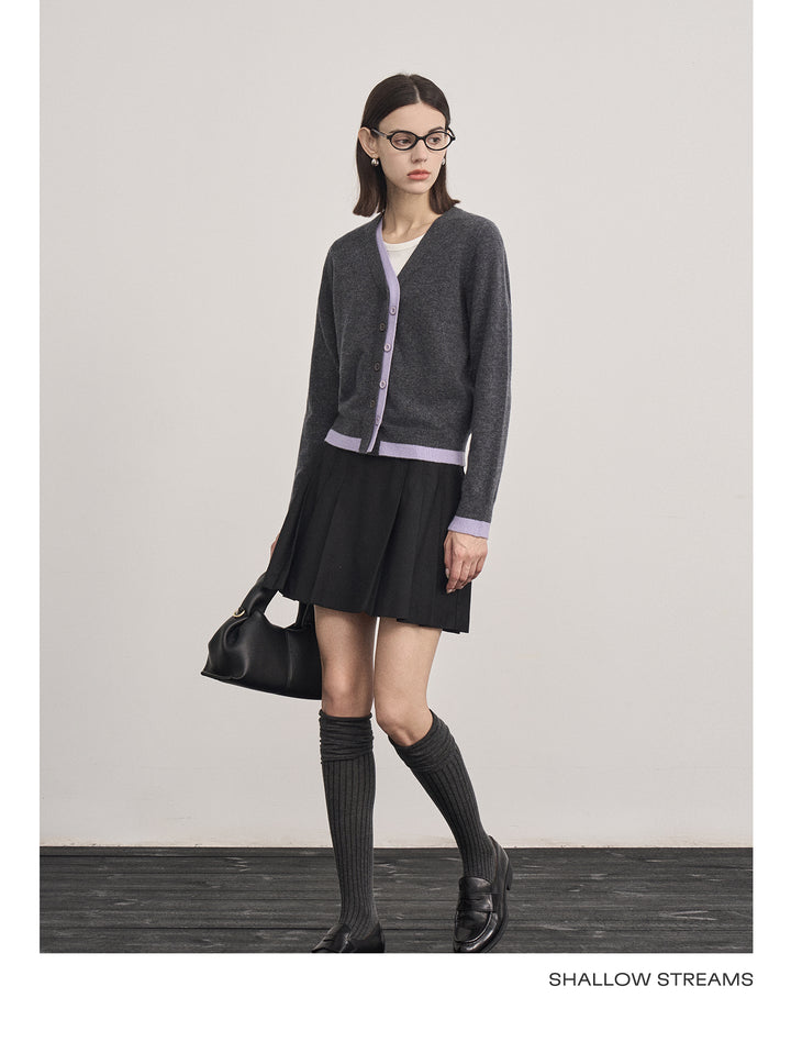 Fake Two-Piece Wool Knit Cardigan SSWC0060