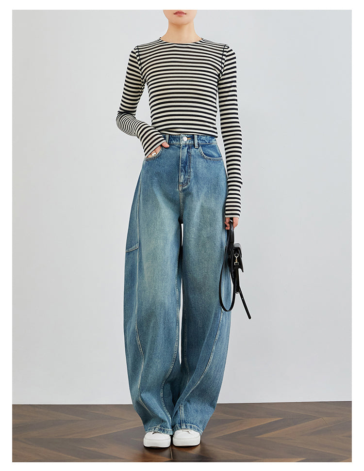 Vintage Washed Blue Denim Pants FADP0029