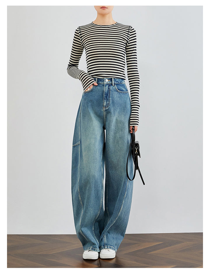 Vintage Washed Blue Denim Pants FADP0029