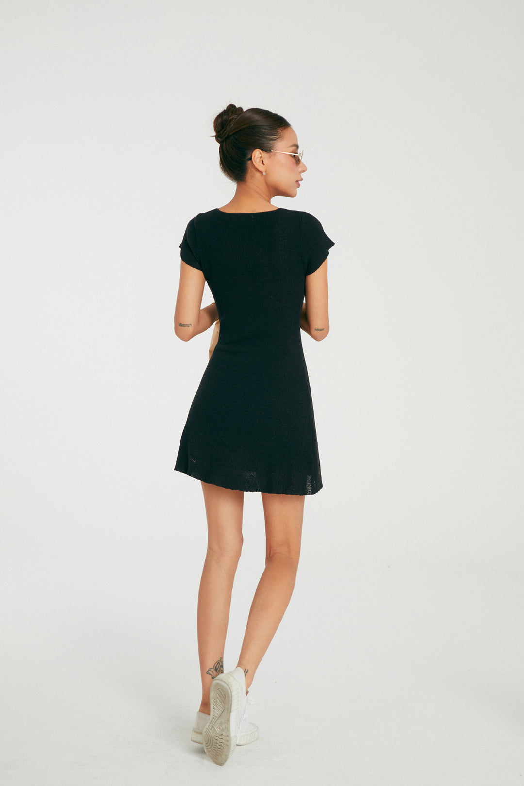 SoftEase Ribbed V-Neck Mini Dress DGMD0196