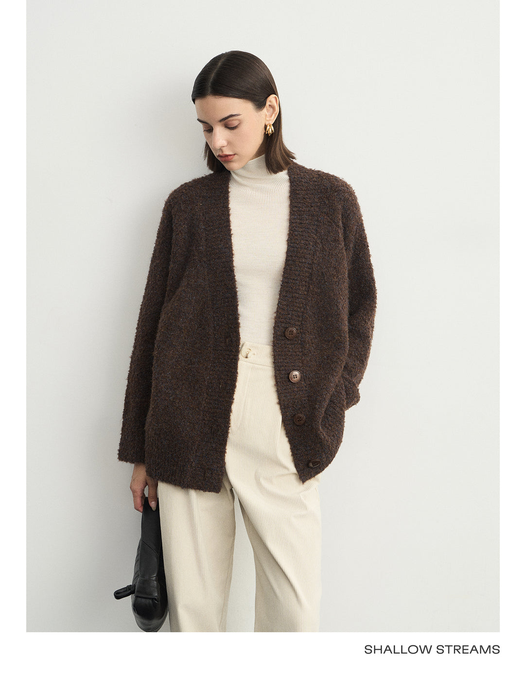 Wool Hoop V-Neck Knit Cardigan SSWC0063