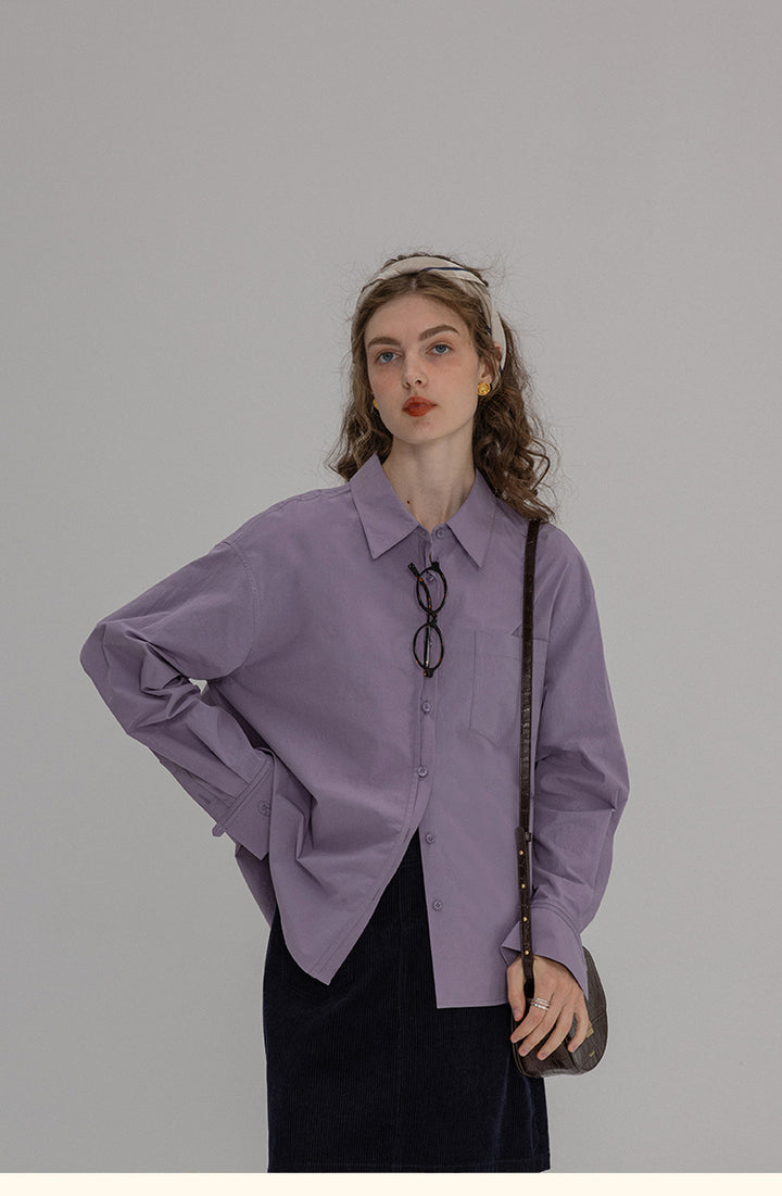Vintage Cotton Oversized Button-Up Shirt DACS0108