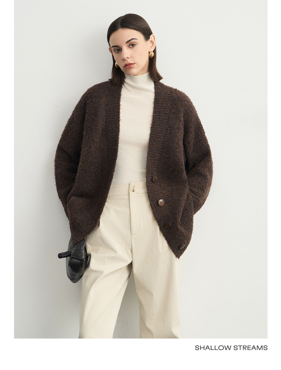Wool Hoop V-Neck Knit Cardigan SSWC0063