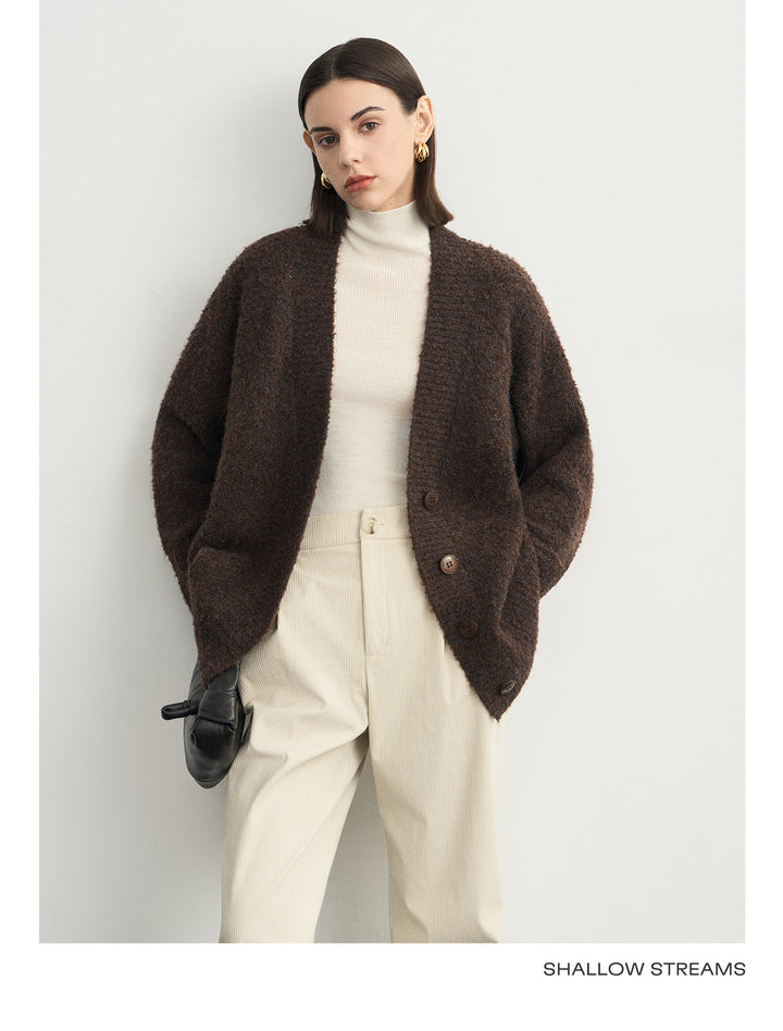 Wool Hoop V-Neck Knit Cardigan SSWC0063