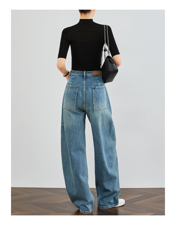 Vintage Washed Blue Denim Pants FADP0029