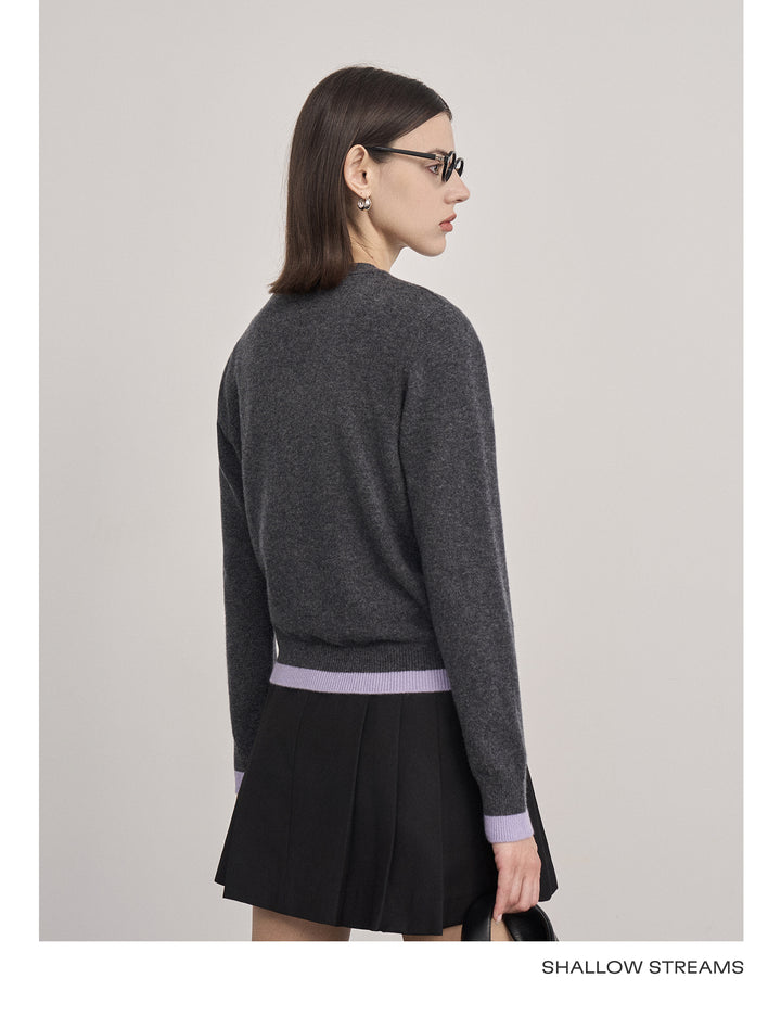 Fake Two-Piece Wool Knit Cardigan SSWC0060
