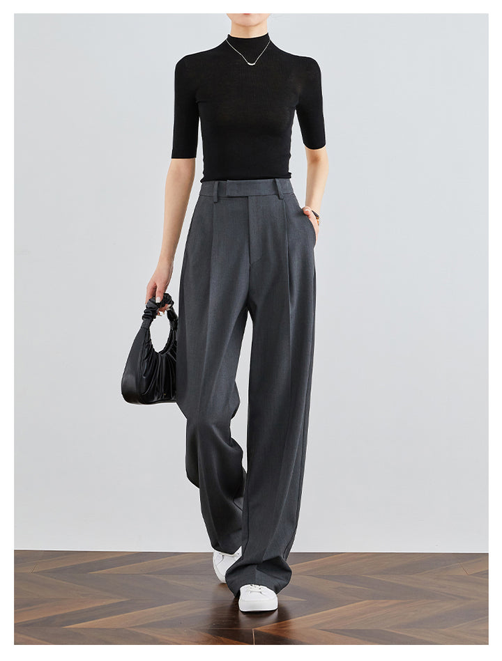 LuxeFit Wide-Leg Woolen Trousers FAWP0007