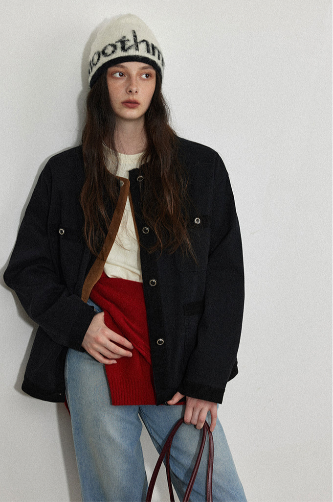 Chic Black Casual Buttoned Jacket LCCJ0015