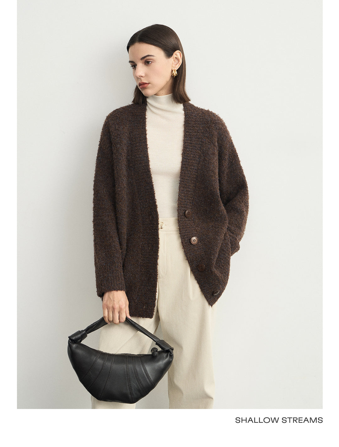 Wool Hoop V-Neck Knit Cardigan SSWC0063