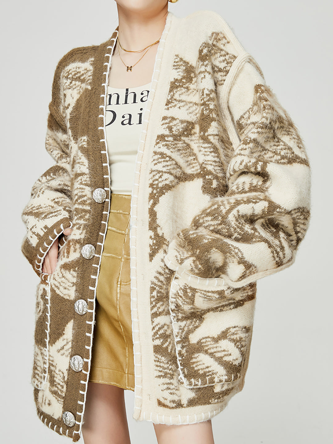 Vintage Woodland Oversized Cardigan LLOC0036