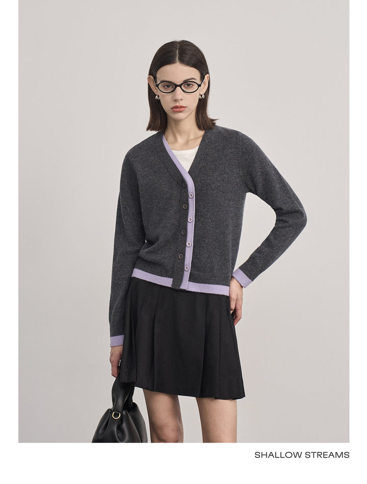 Fake Two-Piece Wool Knit Cardigan SSWC0060
