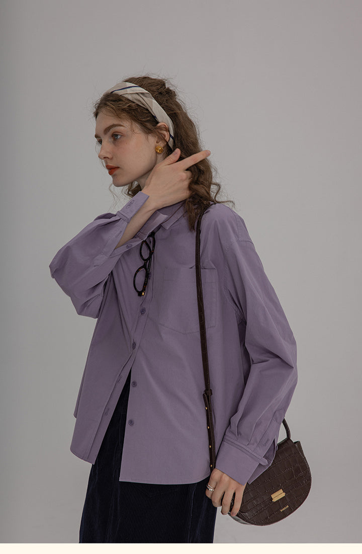 Vintage Cotton Oversized Button-Up Shirt DACS0108
