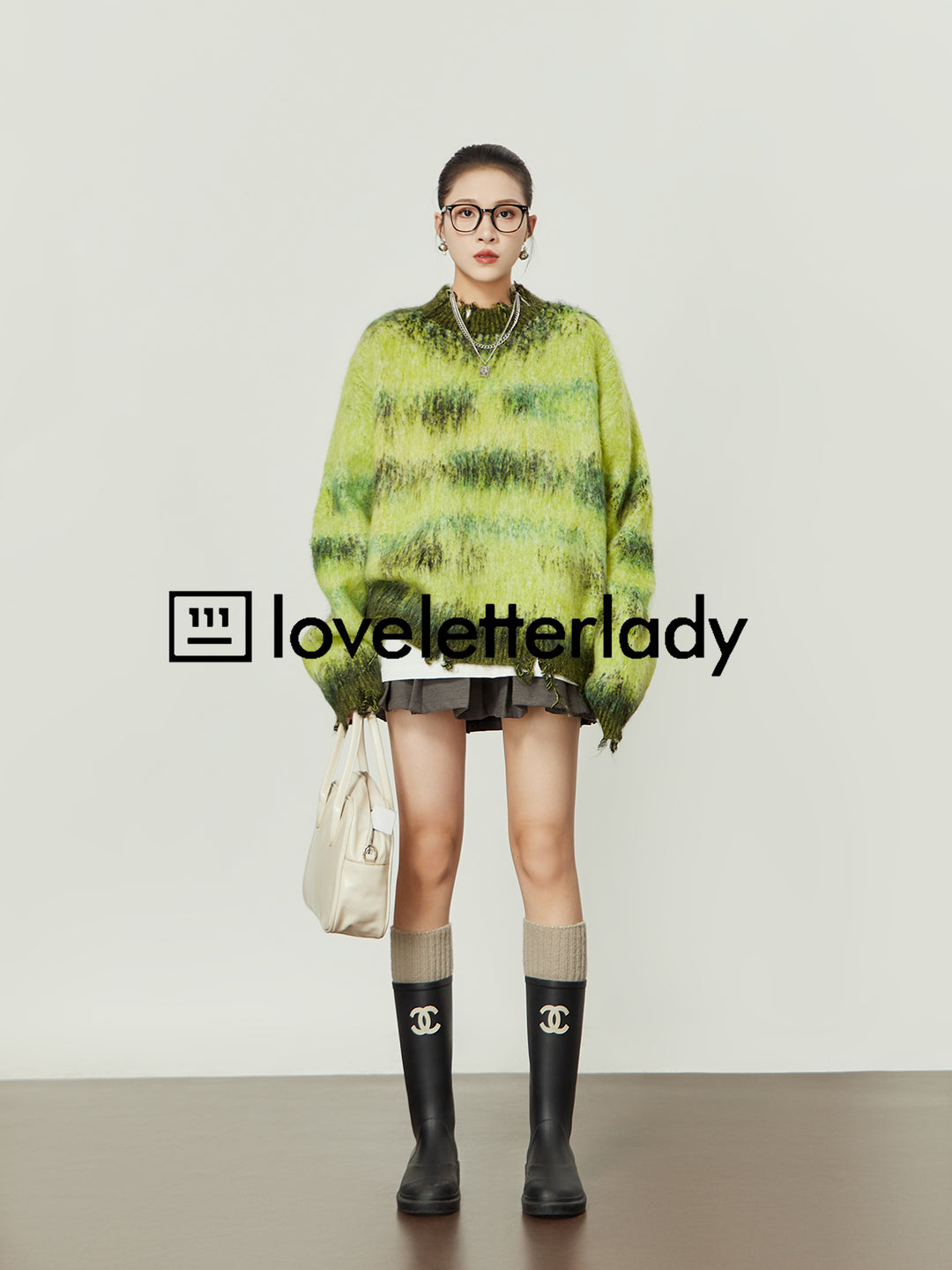 Gradient Mohair Oversized Cardigan LLOC0018