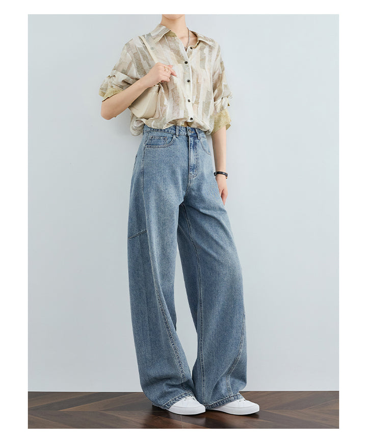 Vintage Washed Blue Denim Pants FADP0029