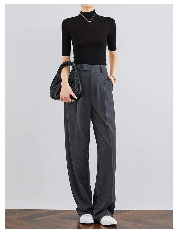 LuxeFit Wide-Leg Woolen Trousers FAWP0007