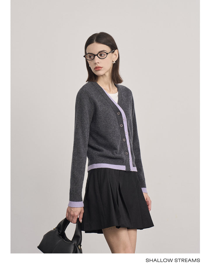 Fake Two-Piece Wool Knit Cardigan SSWC0060