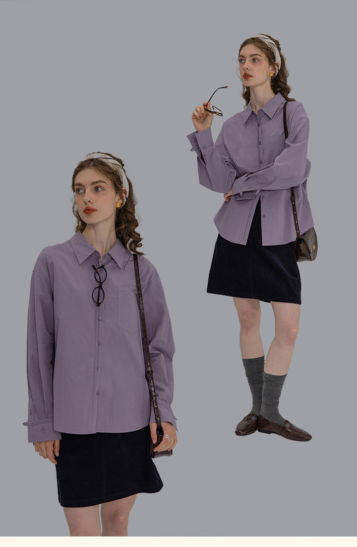 Vintage Cotton Oversized Button-Up Shirt DACS0108