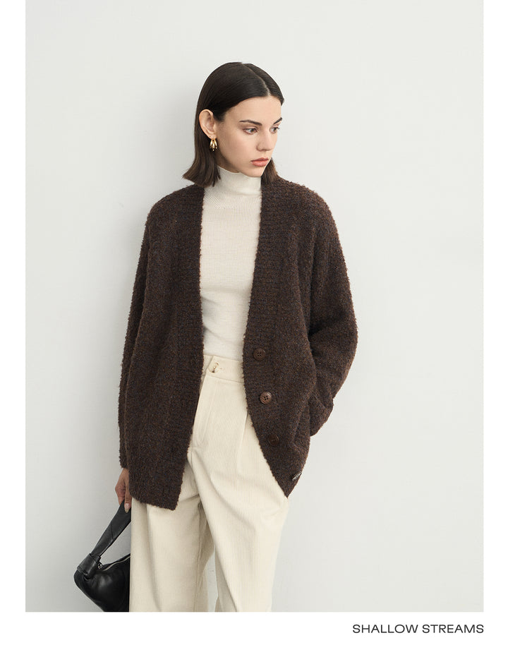 Wool Hoop V-Neck Knit Cardigan SSWC0063