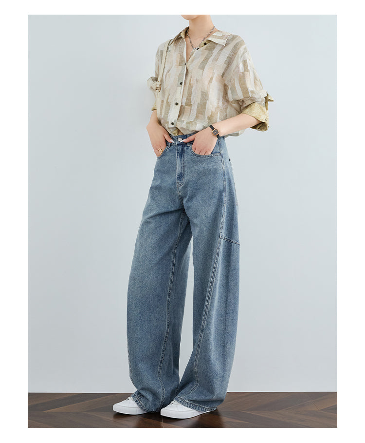 Vintage Washed Blue Denim Pants FADP0029