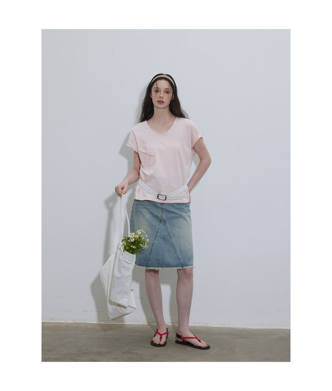A-Line Washed Denim Skirt LCAS0214