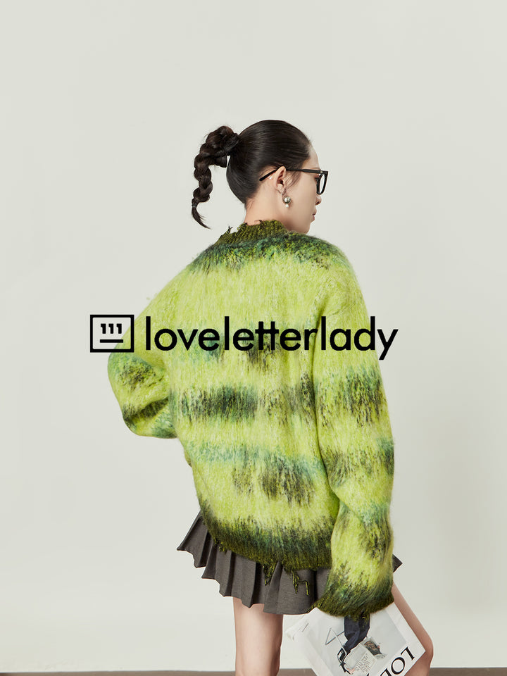 Gradient Mohair Oversized Cardigan LLOC0018