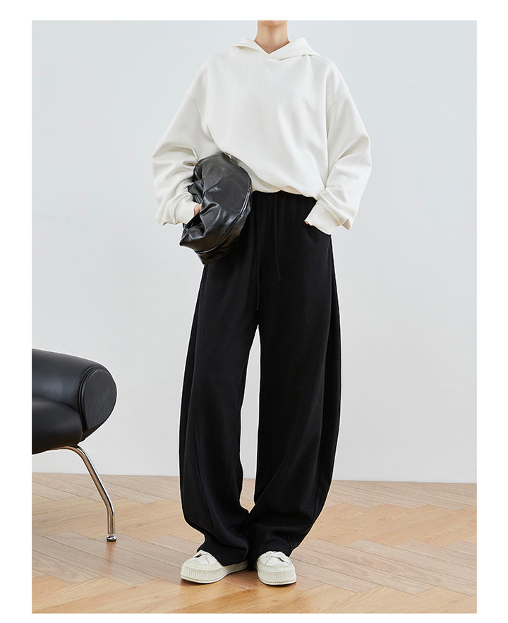 Linen Gray & Black High-Waisted Comfort Pants FAHP0028