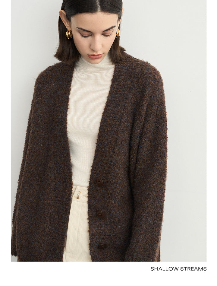 Wool Hoop V-Neck Knit Cardigan SSWC0063